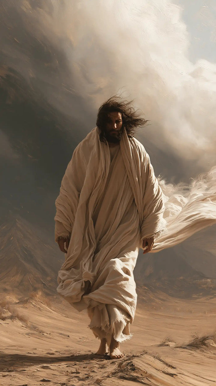 Jésus dans le désert — La Marche sous le ciel incliné