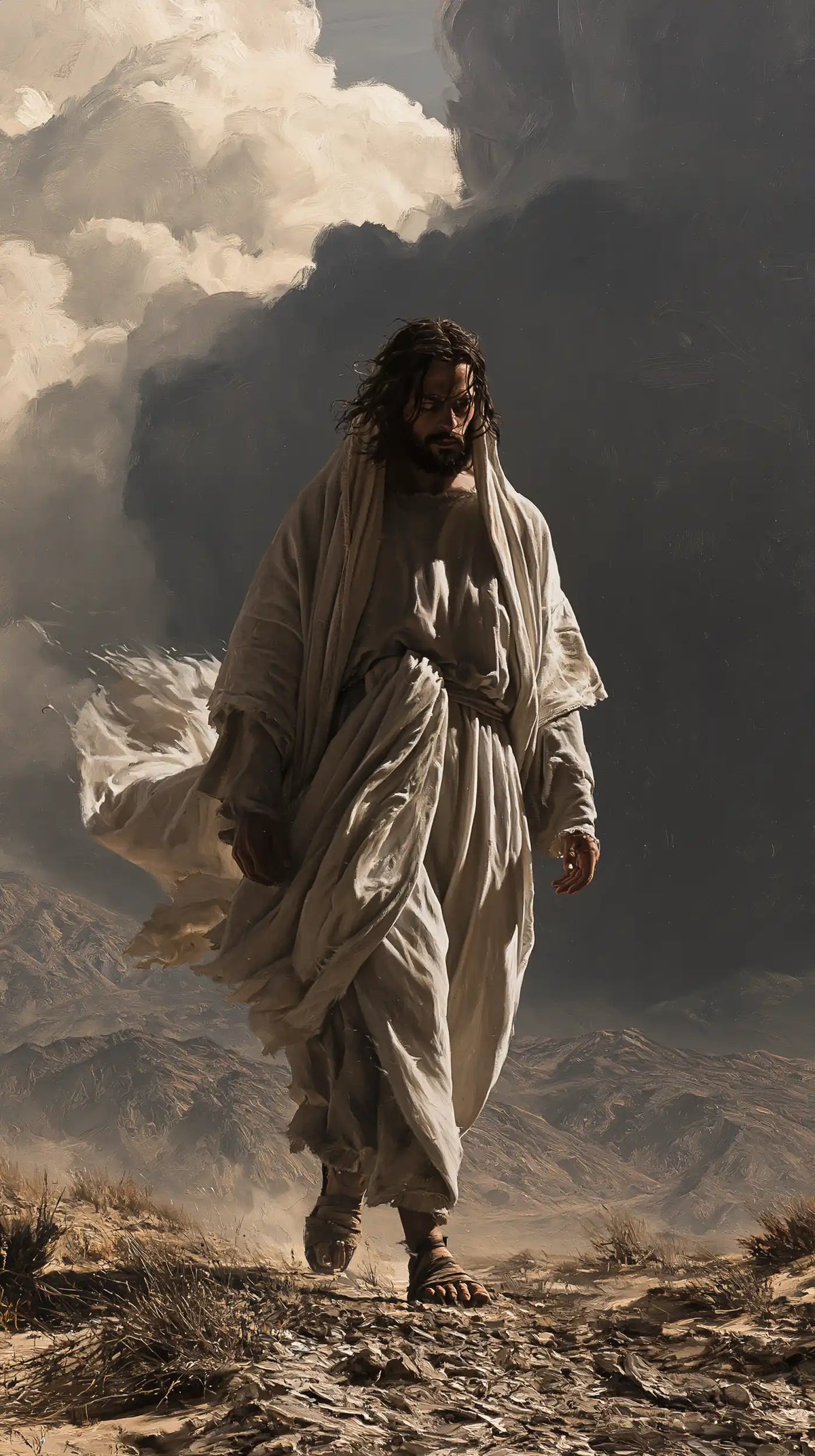 Jésus dans le désert — La Clarté au-dessus des pierres