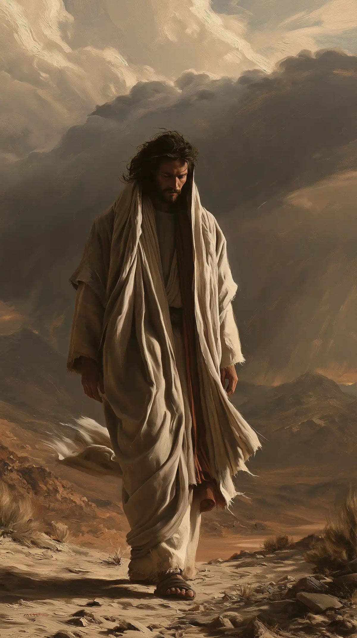 Jésus dans le désert — Le Recueillement des terres brunes
