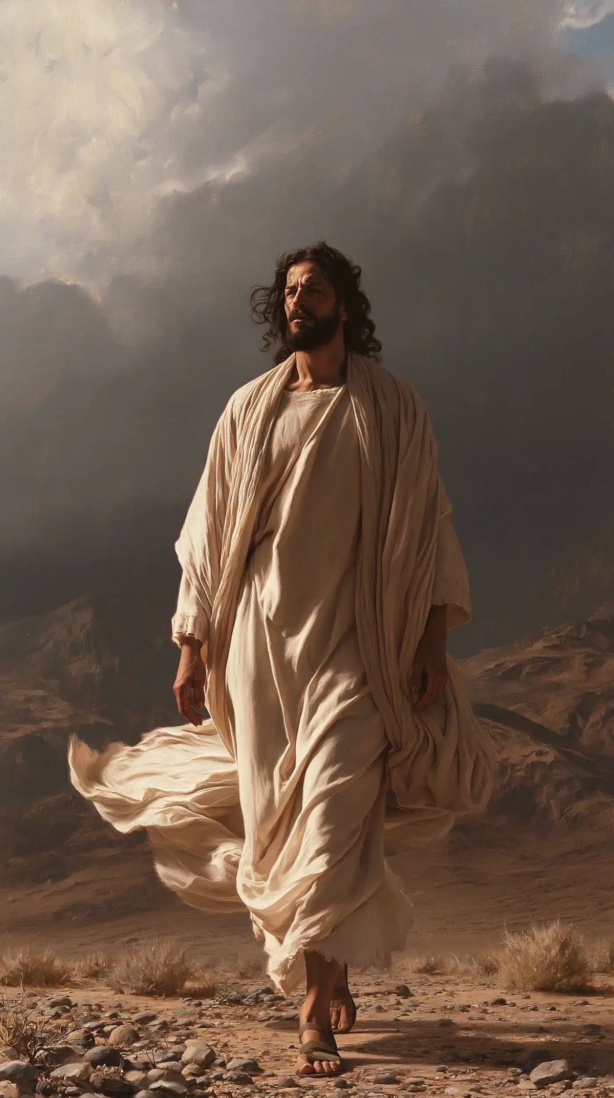 Jésus dans le désert — Le Pas léger sous les cimes grises