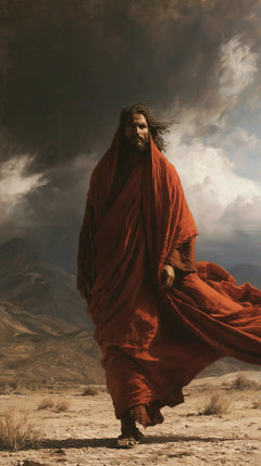 Jésus dans le désert — L’Écarlate au seuil du silence