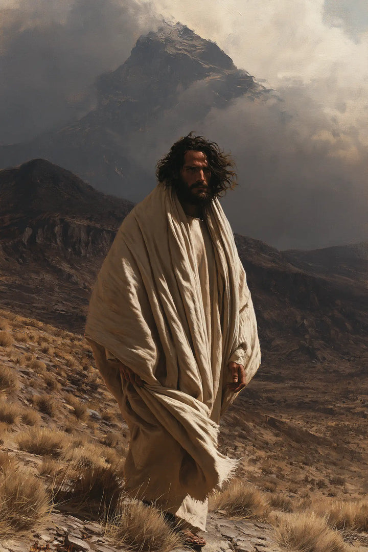 Jésus dans le désert — Au pied de la montagne silencieuse