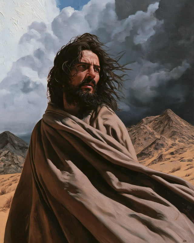 Jésus dans le désert — Le Regard dans le tumulte bleu