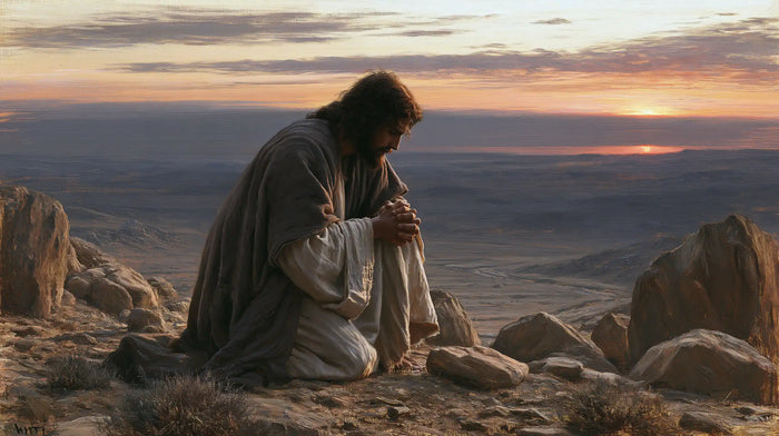 Jésus dans le désert — La Prière sous les lignes roses
