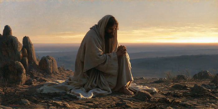 Jésus dans le désert — Le Voile blanc devant le jour d’or