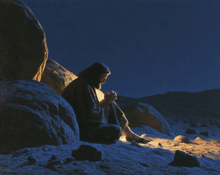 Jésus dans le désert — La Prière à l’abri de la pierre géante