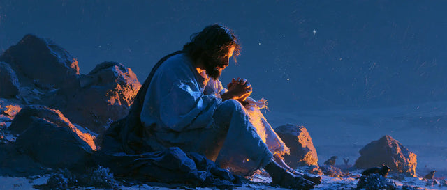 Jésus dans le désert — Le Recueillement au bord des rocs roses