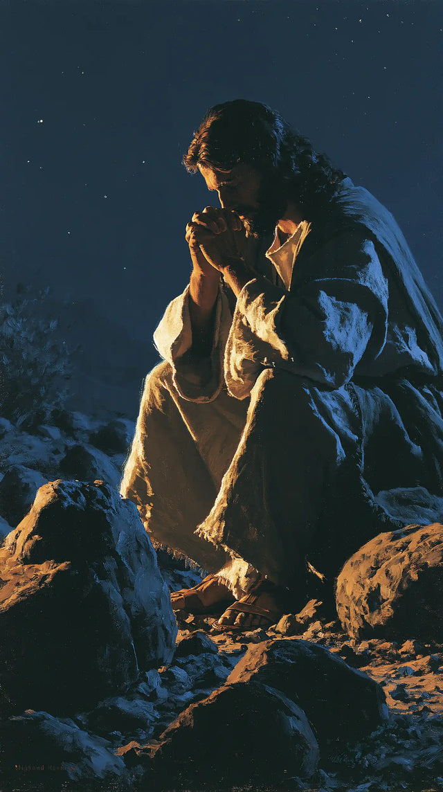 Jesus in the Desert - Midnight Blue Chiaroscuro · Portrait n° 6