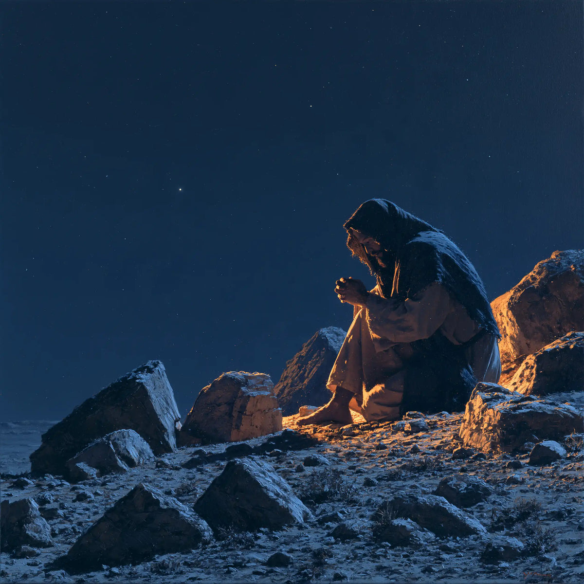 Jésus dans le désert — Le Veilleur sur la pente bleue