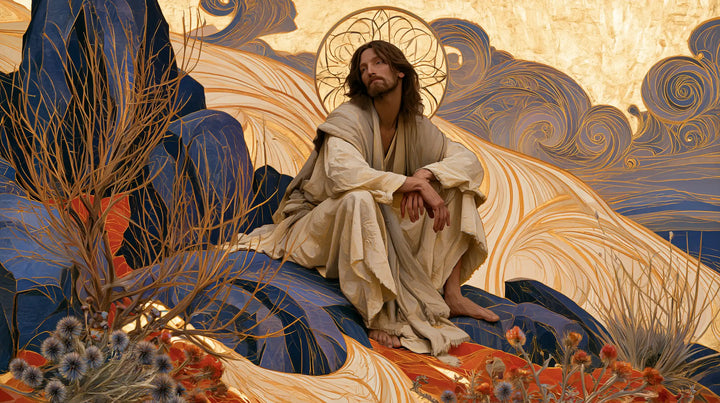 Jésus dans le désert — Le Repos sur les pierres d’indigo
