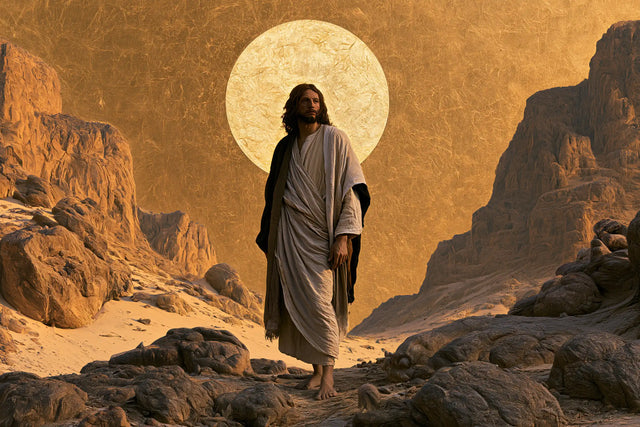 Jésus dans le désert — Le Lin gris sous le grand soleil blanc
