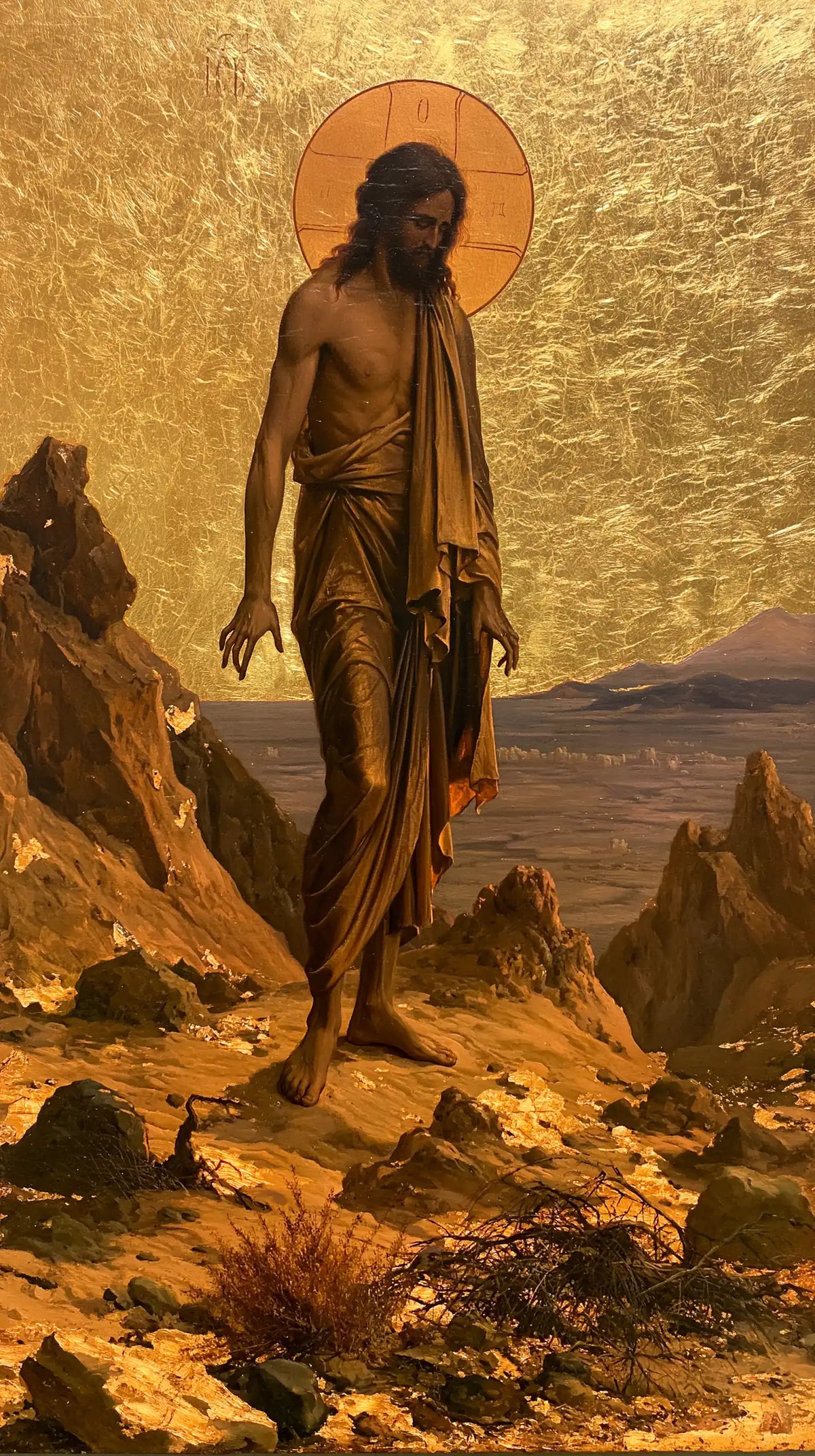 Jésus dans le désert — Le Drap de bronze sous l’auréole rouge