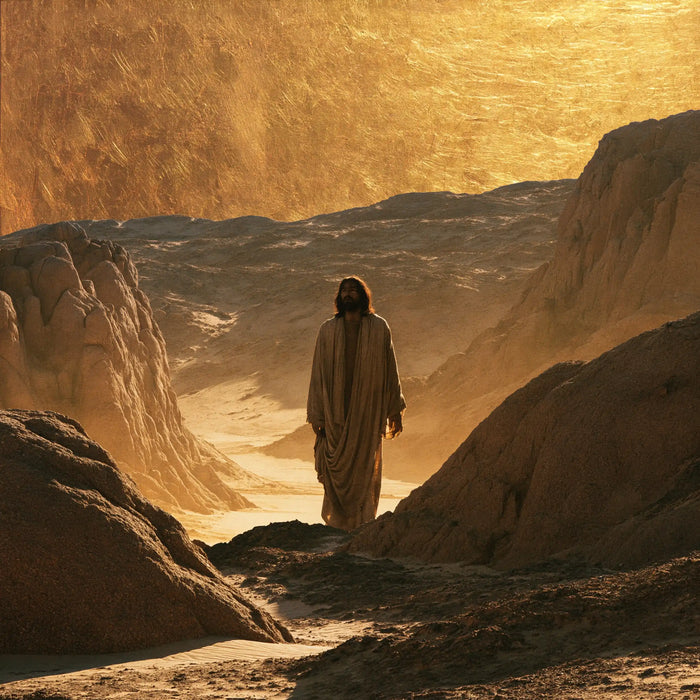 Jésus dans le désert — La Présence au fond du passage ambré