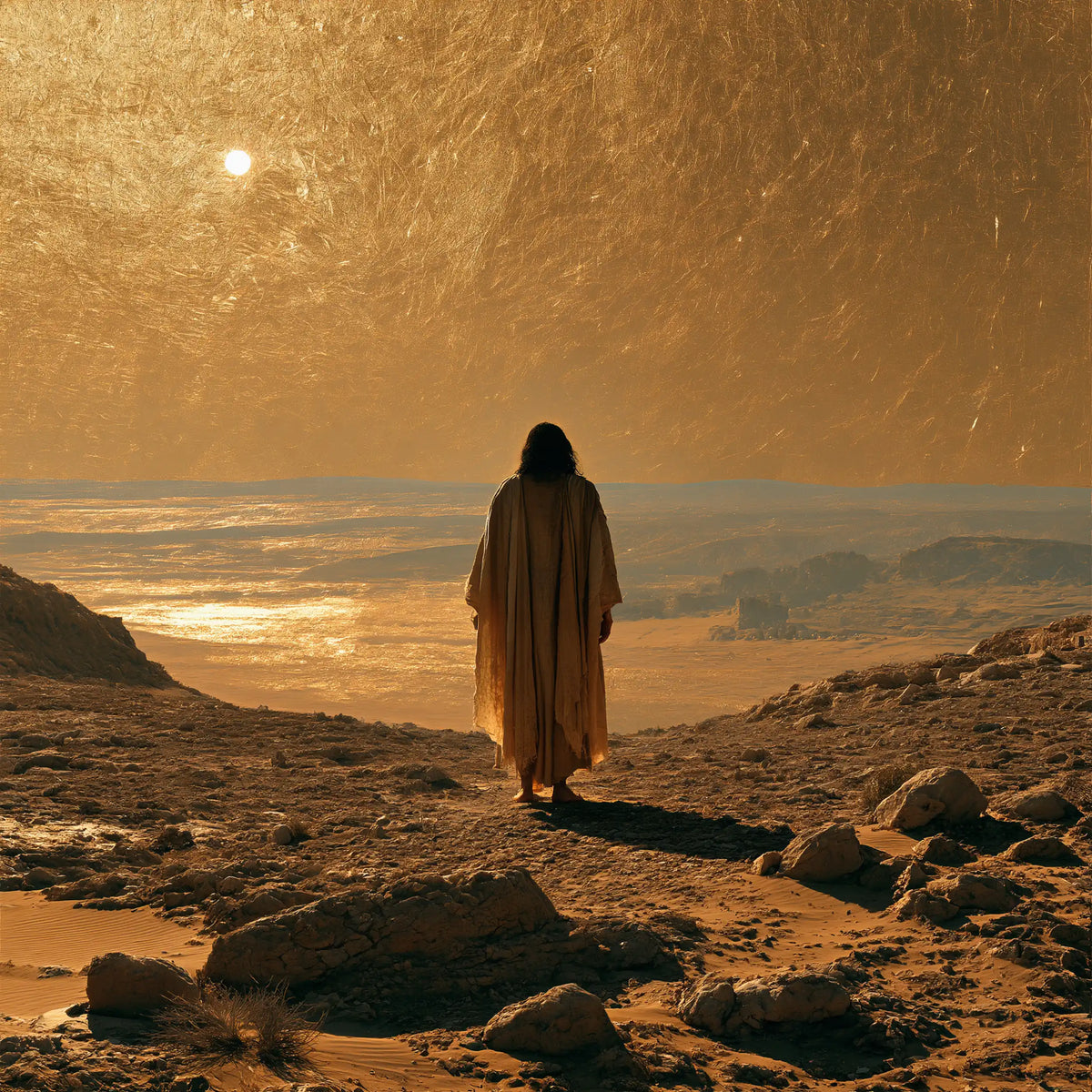 Jésus dans le désert — L’Ombre longue sous le soleil minuscule