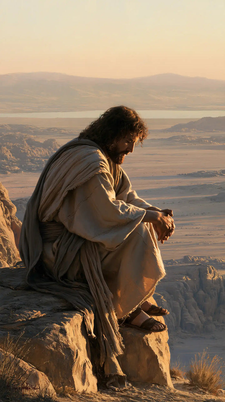 Jésus dans le désert — La Pause au-dessus des vallées étagées