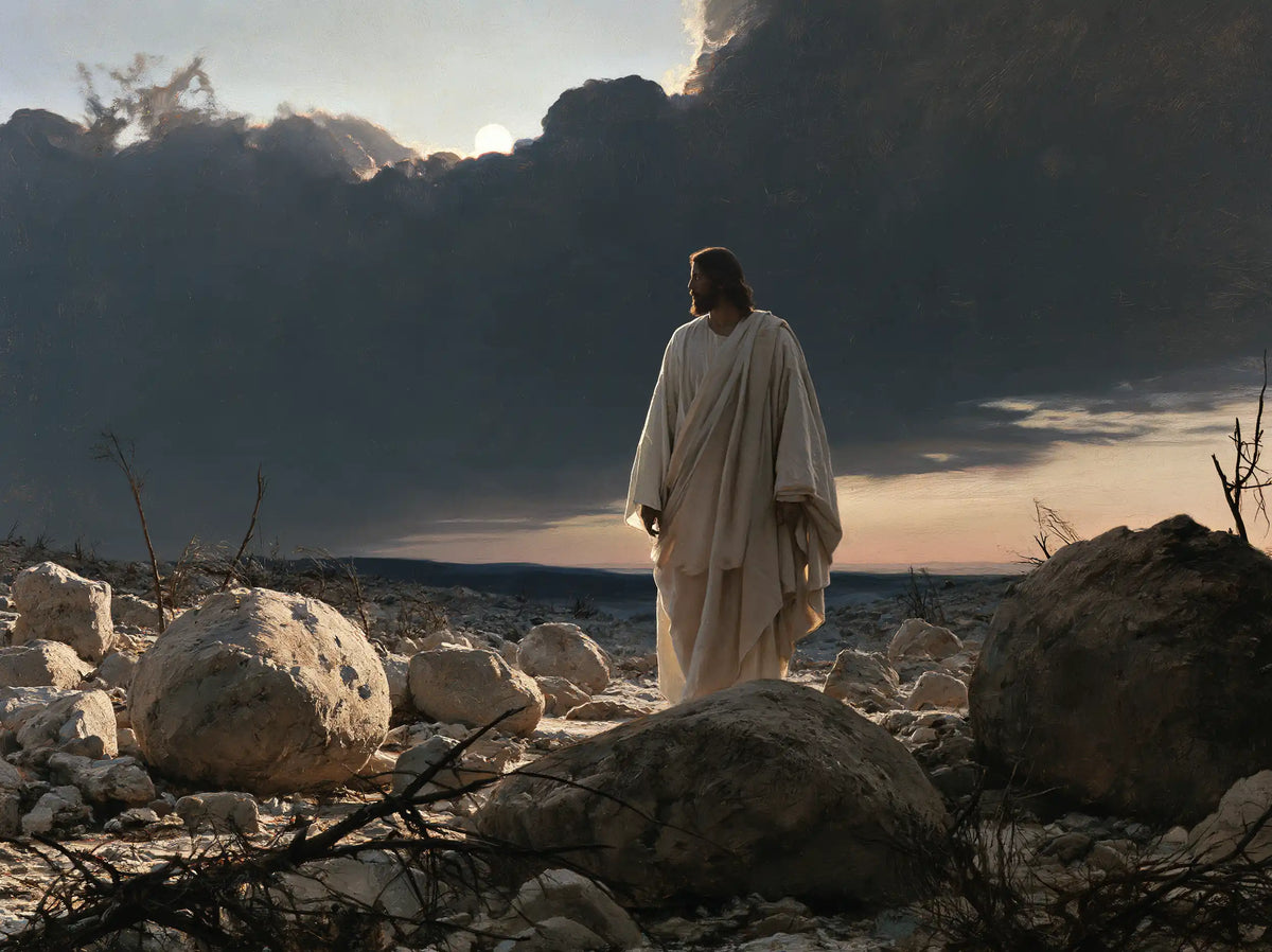Jésus dans le désert — Les Plis d’ivoire devant le soir rose