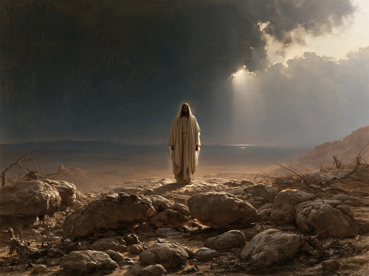 Jésus dans le désert — Le Silence sous les rayons de l’orage