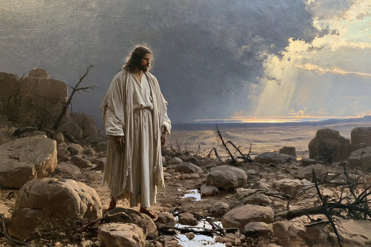 Jésus dans le désert — Le Lin blanc au bord du filet d’eau