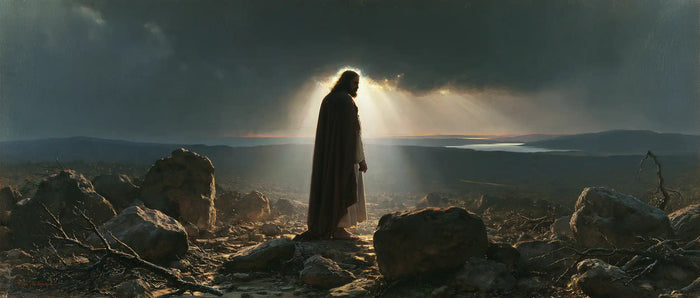 Jésus dans le désert — La Lumière recueillie derrière l’ombre
