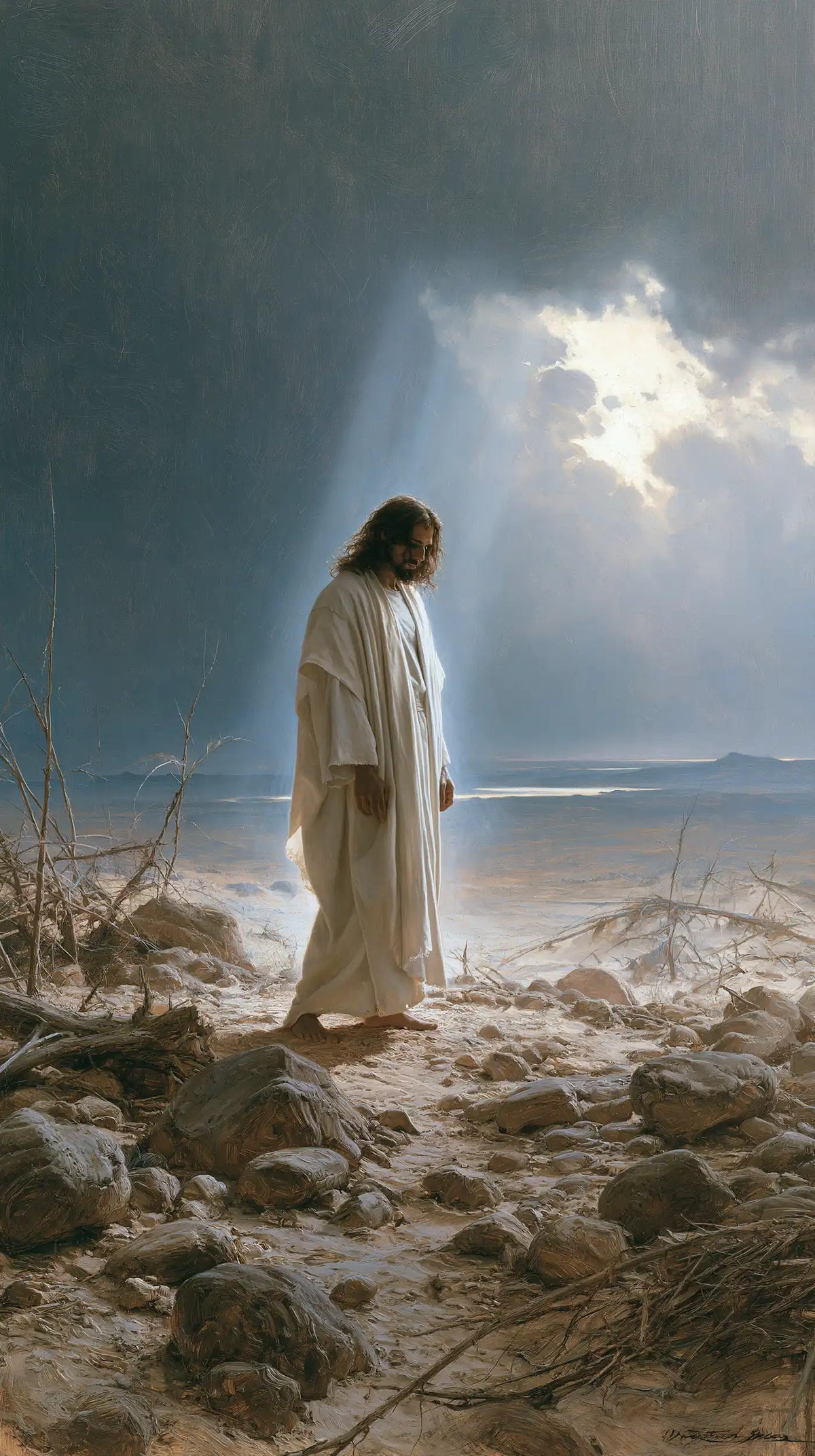 Jésus dans le désert — Le Recueillement sous la trouée bleue