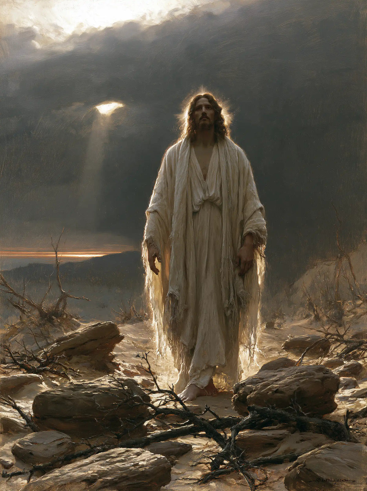 Jésus dans le désert — La Clarté dans les plis du voyage