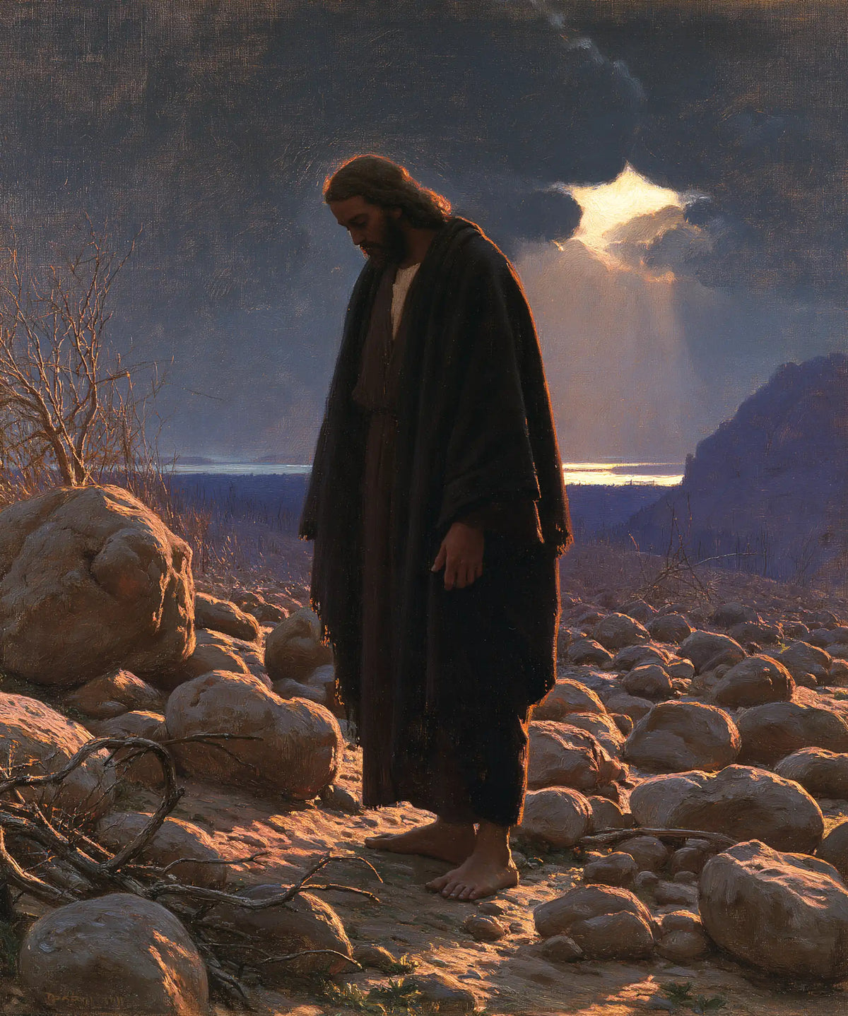 Jésus dans le désert — Le Manteau noir et la fenêtre étoilée