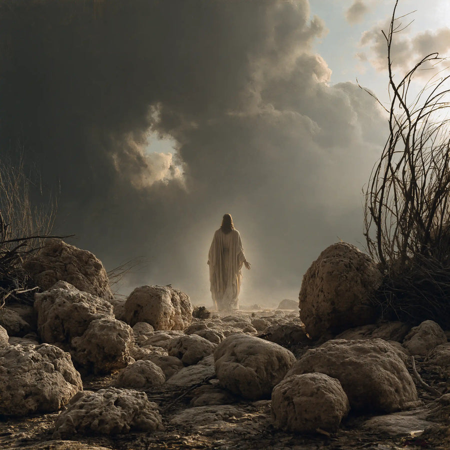 Jesus in the Desert - Symbolist · Square n° 2