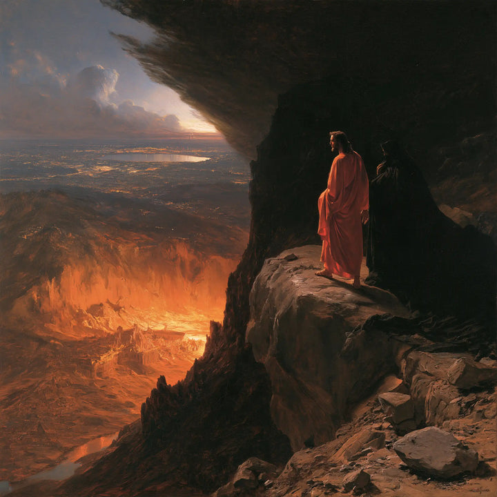 Jésus dans le désert — La Pourpre sous la voûte du précipice