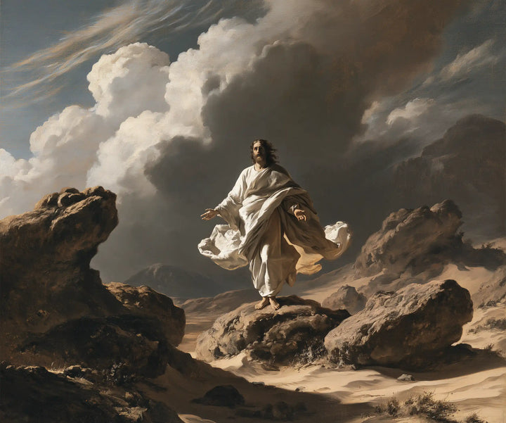 Jésus dans le désert — Le Lin soulevé entre les pierres du vent
