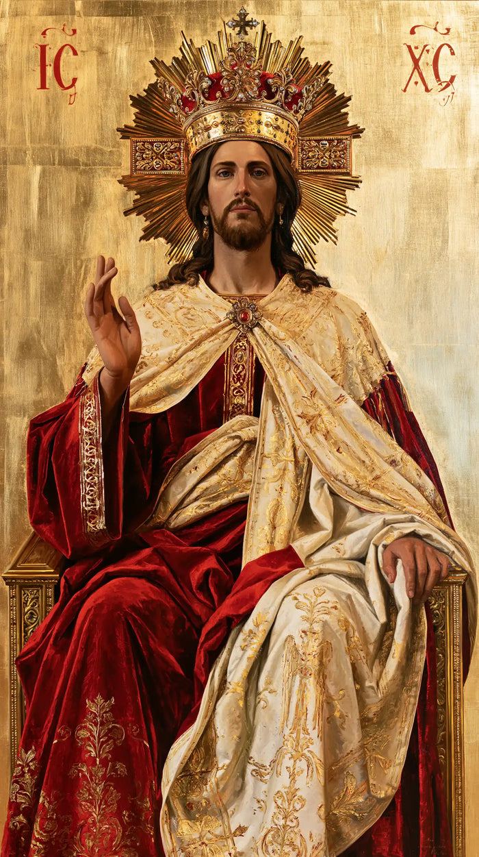 Jésus Roi — Les Drapés du règne paisible