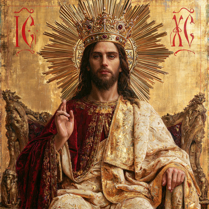 Jésus Roi — Le Trône au soleil sculpté