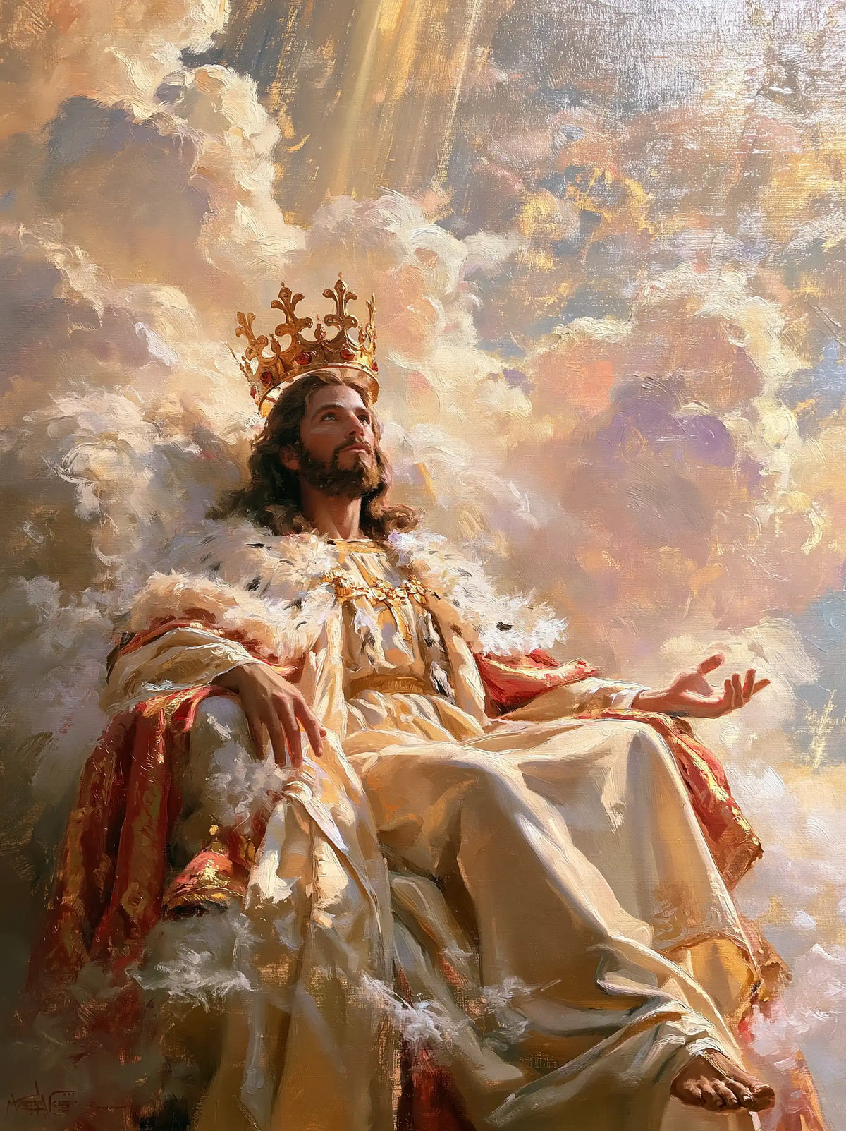 Jésus Roi — La Paume dans le ciel de pêche