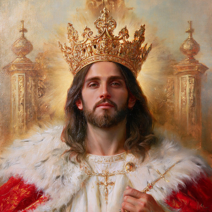 Jesus the King - Red, Ivory and Gold · Square n° 5