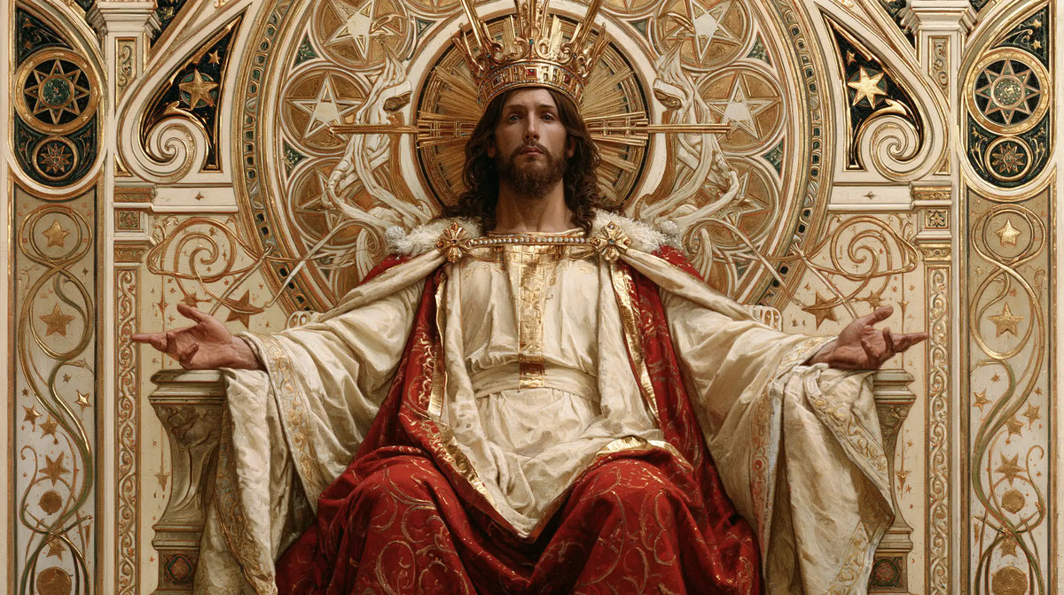 Jésus Roi — Les Paumes dans les volutes d’ivoire