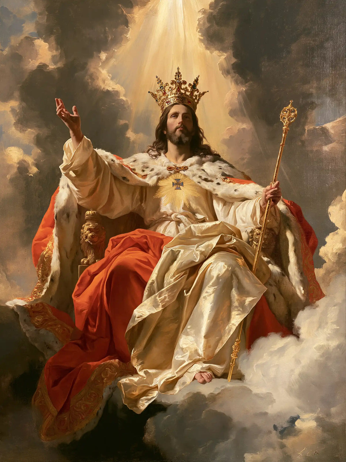 Jésus Roi — Les Bras ouverts dans le rayon d’or