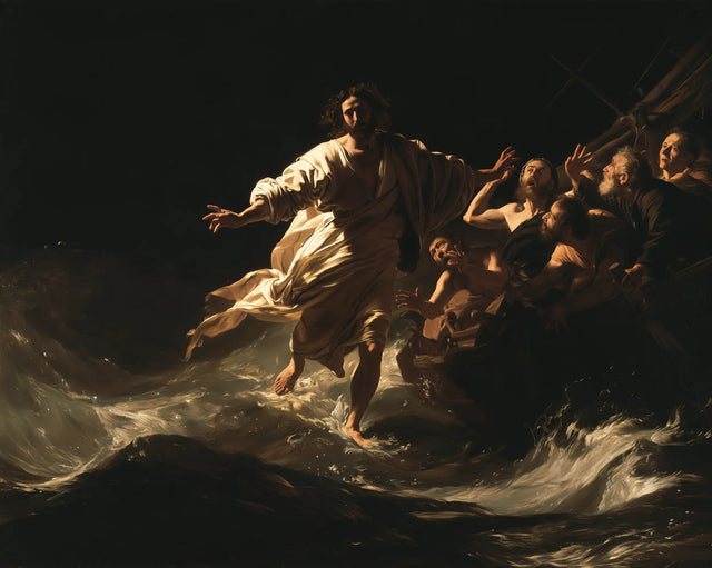 Jésus marchant sur l’eau — Les Plis offerts au vent marin