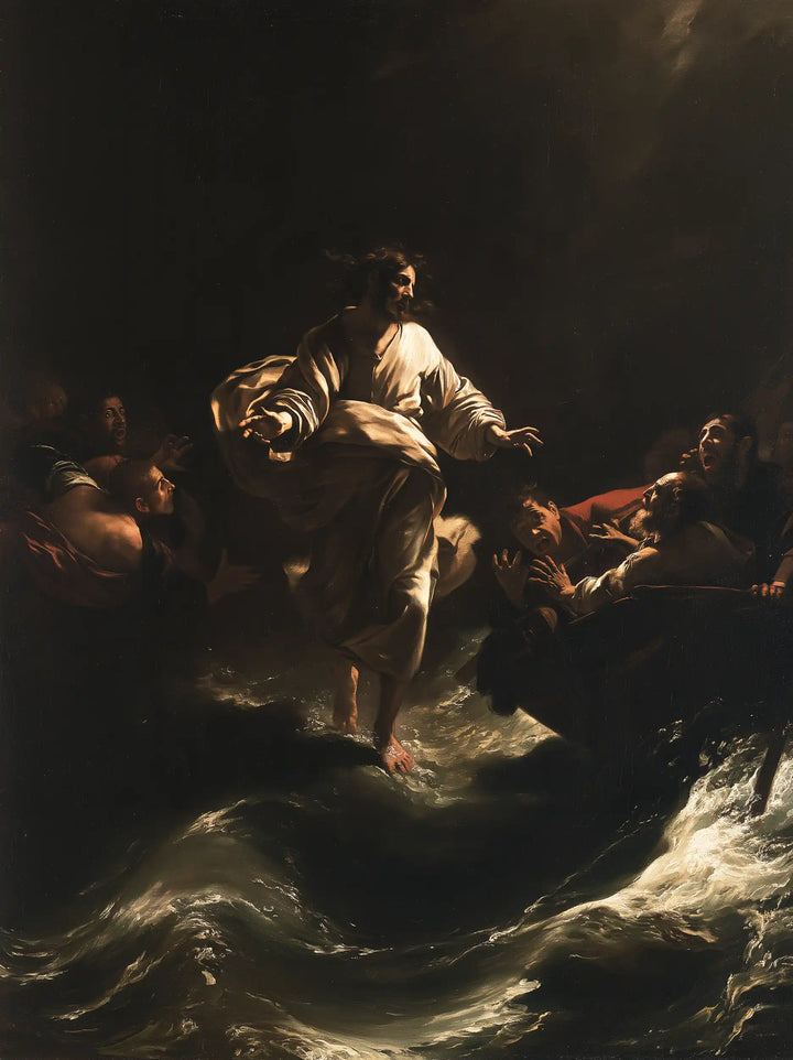 Jesus Walking on Water - Caravaggio Tenebrism · Portrait n° 33