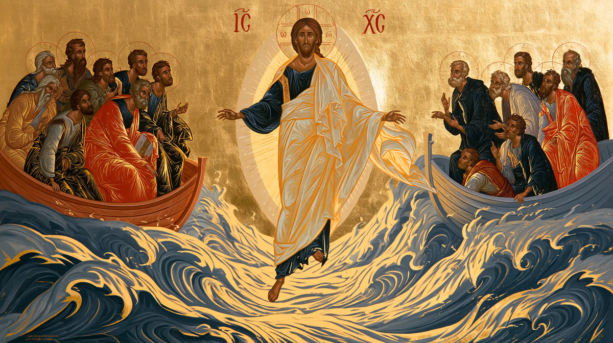 Jésus marchant sur l’eau — La Robe blanche au creux des arabesques