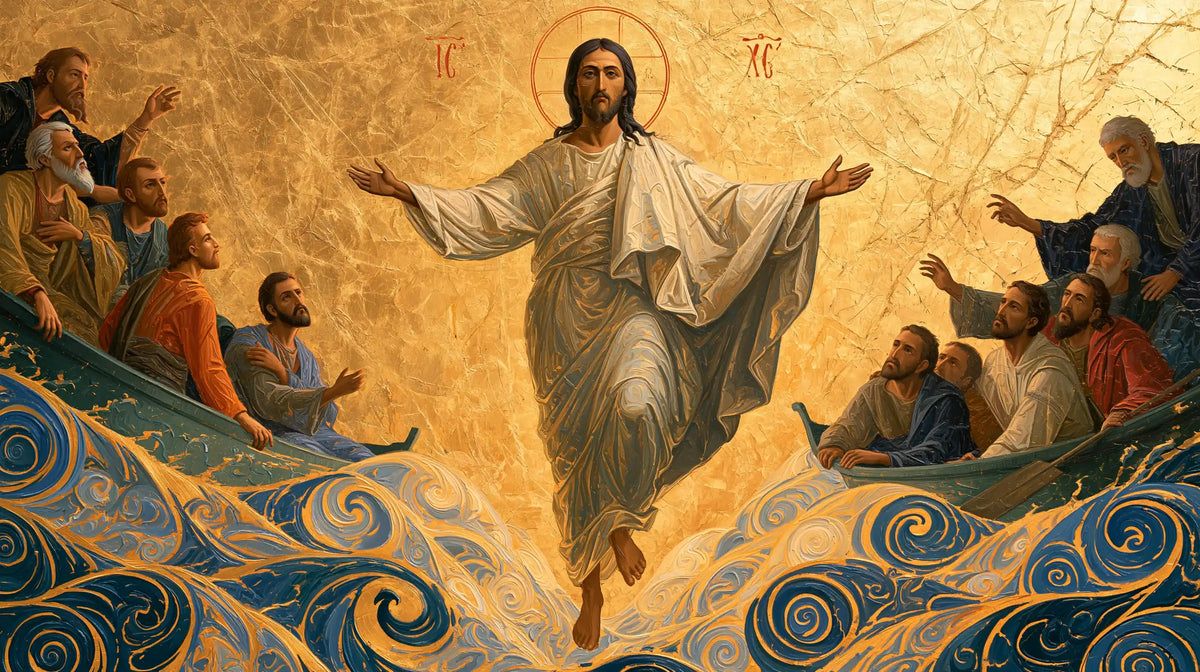 Jésus marchant sur l’eau — Le Lin au-dessus des spirales d’azur