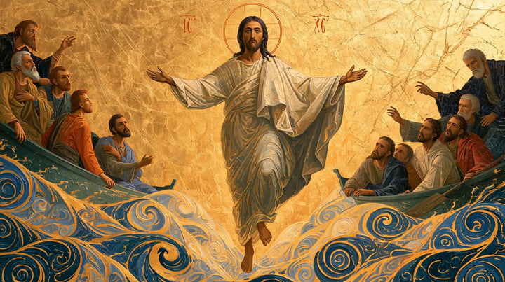 Jésus marchant sur l’eau — Le Lin au-dessus des spirales d’azur