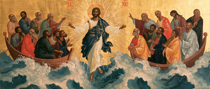 Jésus marchant sur l’eau — L’Accueil entre turquoise et écume