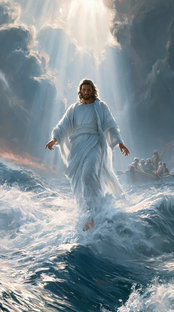 Jésus marchant sur l’eau — Le Blanc sous la voûte entrouverte