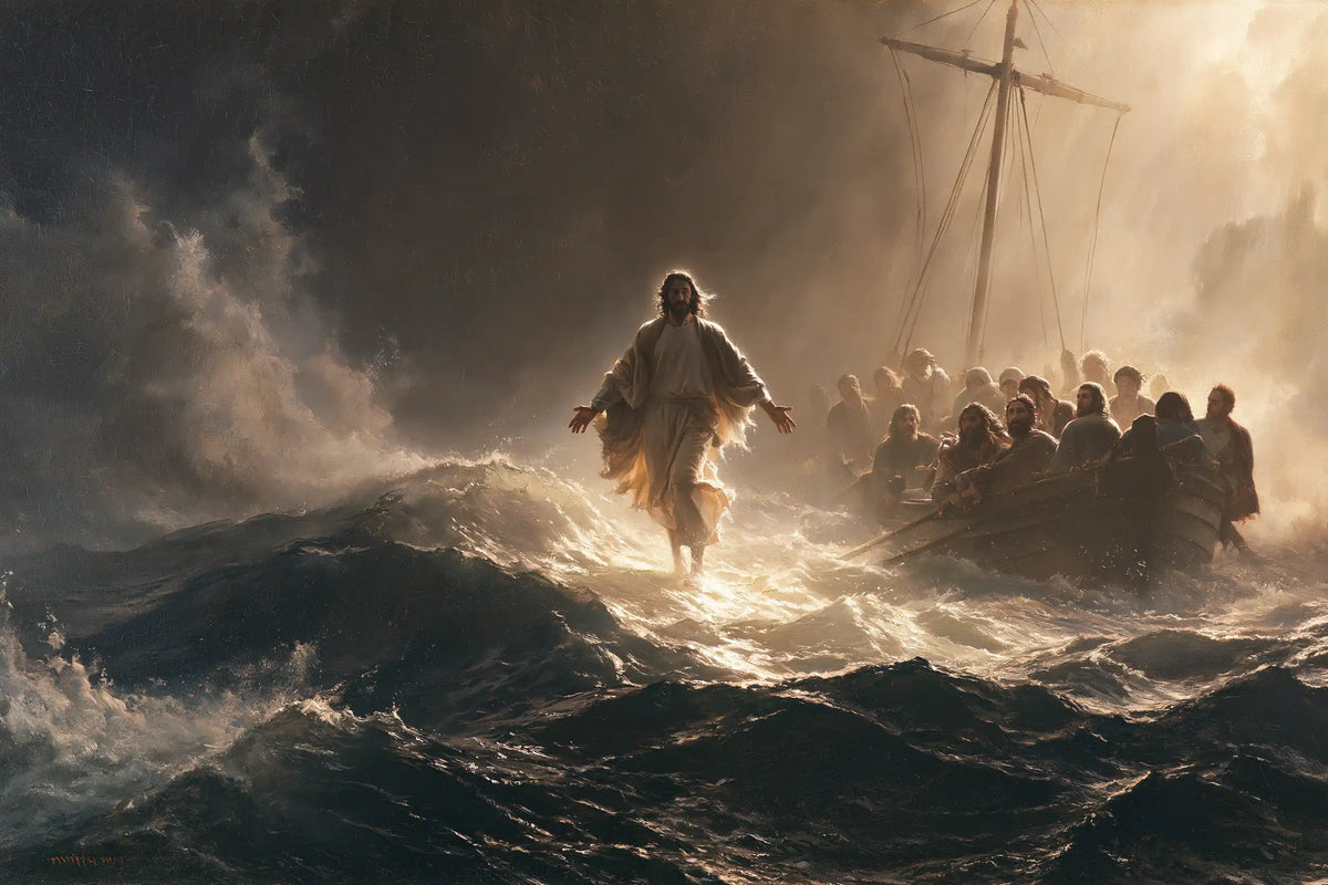 Jésus marchant sur l’eau — L’Aube auprès de la barque chargée