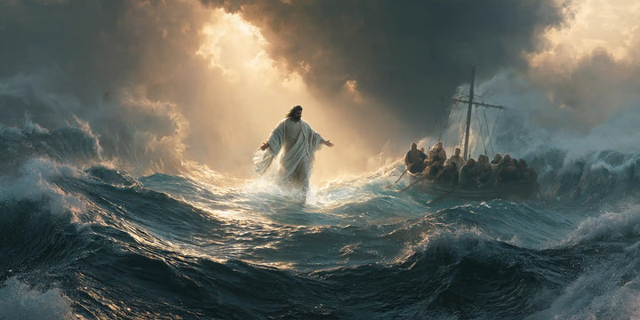 Jésus marchant sur l’eau — L’Or descendu dans le creux des vagues
