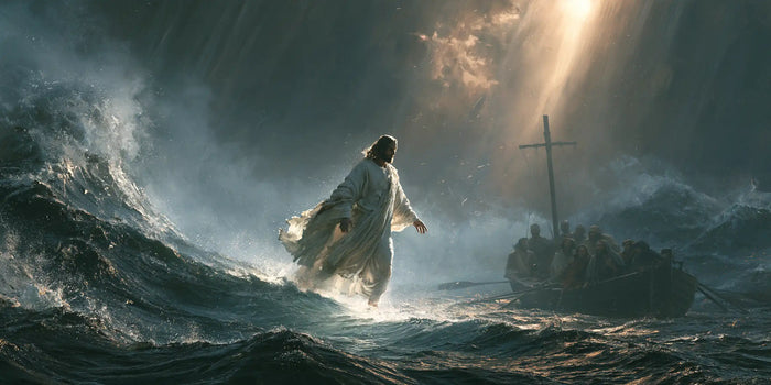 Jésus marchant sur l’eau — Le Mât sous le trait de lumière