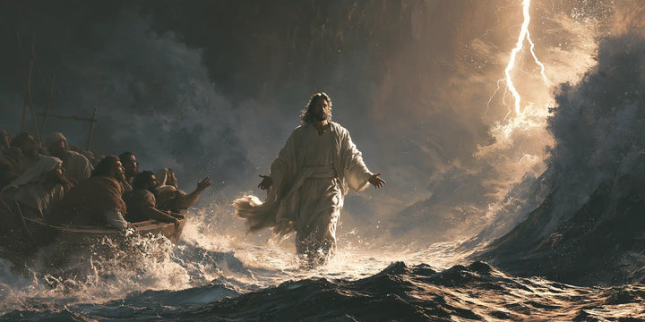 Jésus marchant sur l’eau — La Paix sous l’éclair déchirant