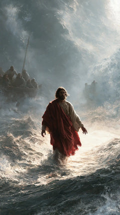 Jésus marchant sur l’eau — Le Pourpre au milieu des eaux nacrées