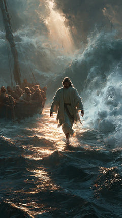 Jésus marchant sur l’eau — La Veine d’ambre entre les vagues