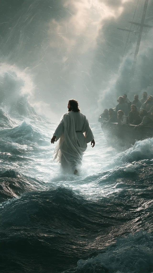 Jésus marchant sur l’eau — Le Calme au milieu de la houle grise