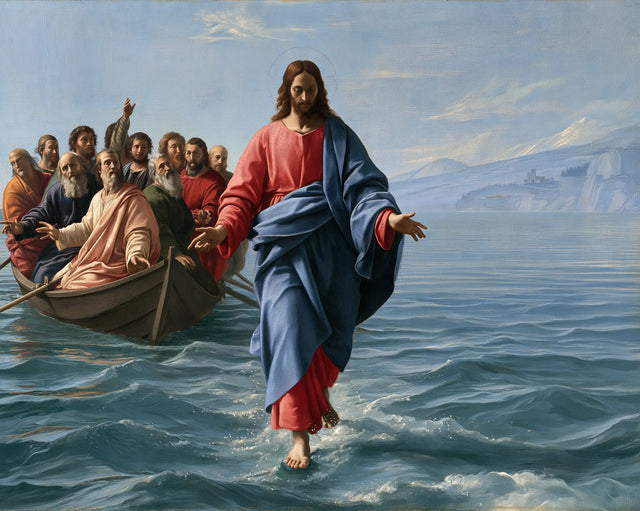 Jésus marchant sur l’eau — La Présence au bord du lac paisible